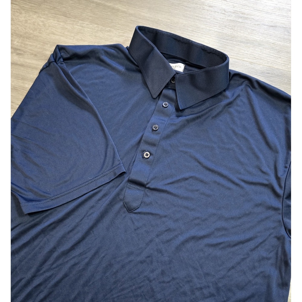 Collars and Co Dress Collar Polo Men's 3XL Blue Short Sleeve Shirt Performance - Picture 1 of 12